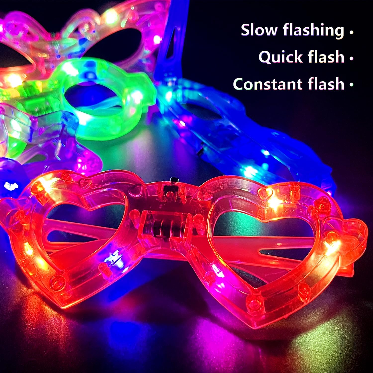 12 buah Kacamata LED yang Meny - Glow In The Dark Party Glasses ulasan dan harga