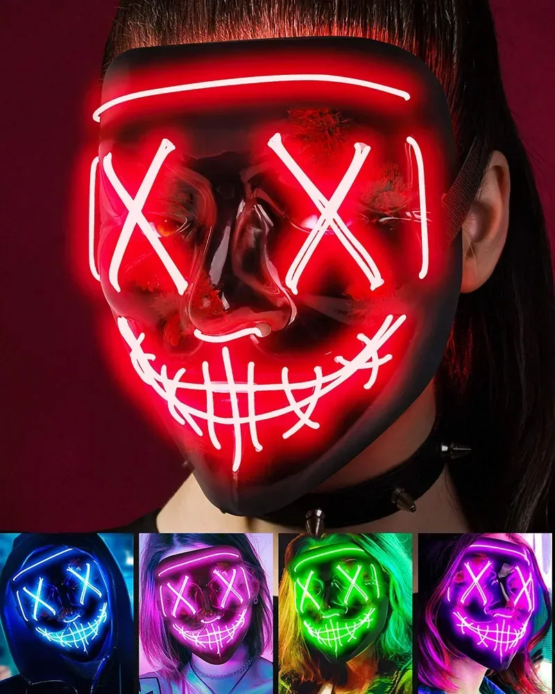 Masker Pemurnian Neon Festival - Led Purge Mask Halloween ulasan dan harga