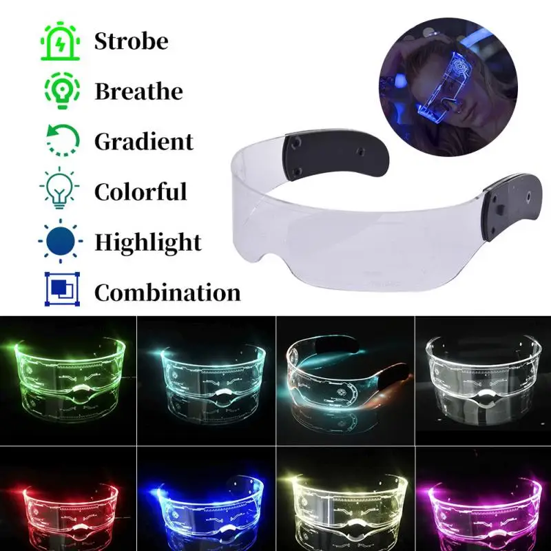 Kacamata LED Pesta Cahaya Tuju - Glow In The Dark Party Glasses ulasan dan harga
