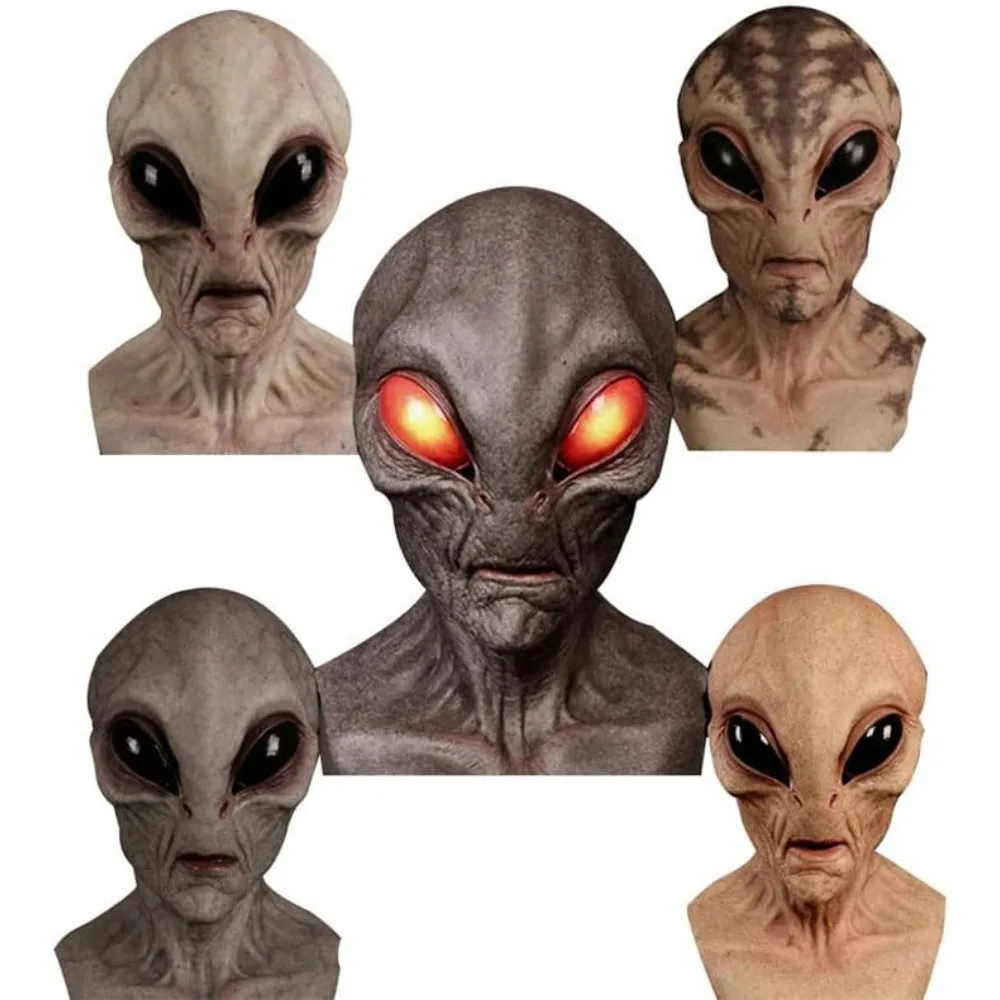 Topi Alien Kostum Halloween ya - Latex Alien Mask Realistic ulasan dan harga