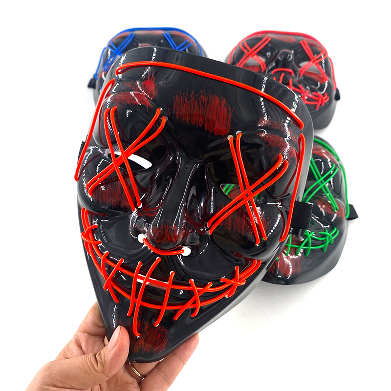 2026 Masker Pesta Lampu Neon B - Led Purge Mask Halloween ulasan dan harga