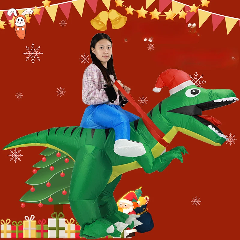 Kostum Tiup Natal Tyrannosauru - Inflatable Dinosaur Costume Adult ulasan dan harga